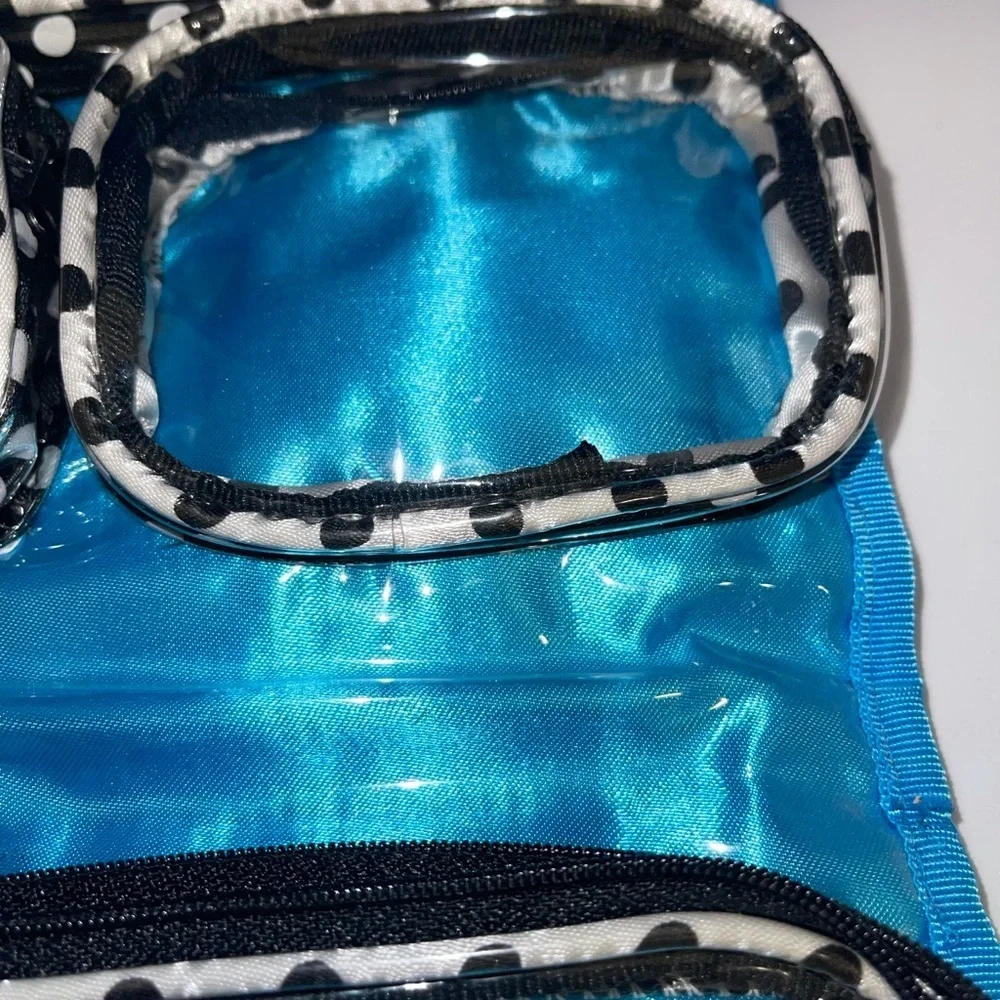 Dolly Mama Blue Satin & Sequin Makeup/Jewelry Case